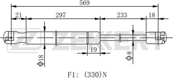 Zekkert GF-2376 - Gāzes atspere, Bagāžas / Kravas nodalījuma vāks ps1.lv