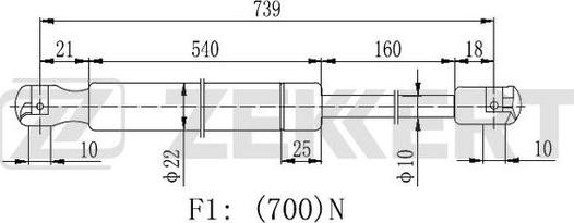 Zekkert GF-2298 - Gāzes atspere, Bagāžas / Kravas nodalījuma vāks ps1.lv