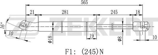 Zekkert GF-2252 - Gāzes atspere, Motora pārsegs ps1.lv