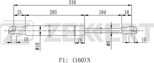 Zekkert GF-2209 - Gāzes atspere, Motora pārsegs ps1.lv