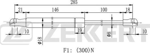 Zekkert GF-2206 - Gāzes atspere, Motora pārsegs ps1.lv