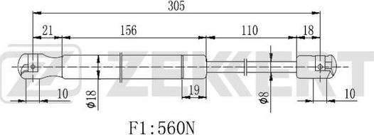 Zekkert GF-2235 - Gāzes atspere, Bagāžas / Kravas nodalījuma vāks ps1.lv