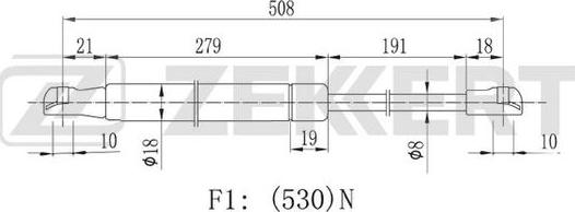 Zekkert GF-2236 - Gāzes atspere, Bagāžas / Kravas nodalījuma vāks ps1.lv