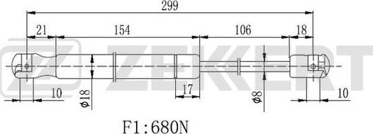 Zekkert GF-2227 - Gāzes atspere, Motora pārsegs ps1.lv