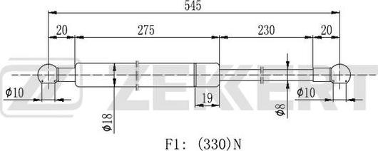 Zekkert GF-2275 - Gāzes atspere, Bagāžas / Kravas nodalījuma vāks ps1.lv