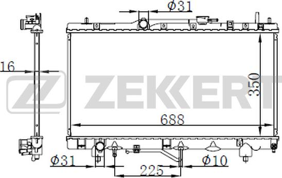 Zekkert MK-1584 - Radiators, Motora dzesēšanas sistēma ps1.lv