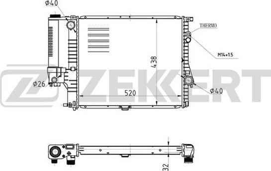 Zekkert MK-1072 - Radiators, Motora dzesēšanas sistēma ps1.lv