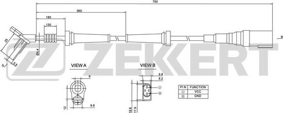 Zekkert SE-6057 - Devējs, Riteņu griešanās ātrums ps1.lv