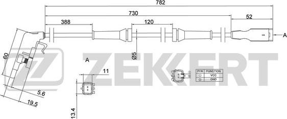 Zekkert SE-6036 - Devējs, Riteņu griešanās ātrums ps1.lv