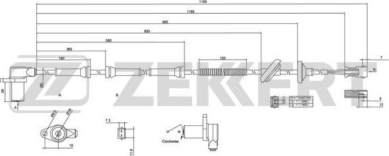 Zekkert SE-6032 - Devējs, Riteņu griešanās ātrums ps1.lv