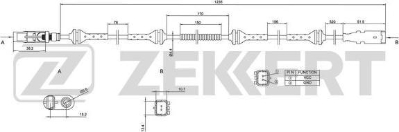 Zekkert SE-6037 - Devējs, Riteņu griešanās ātrums ps1.lv