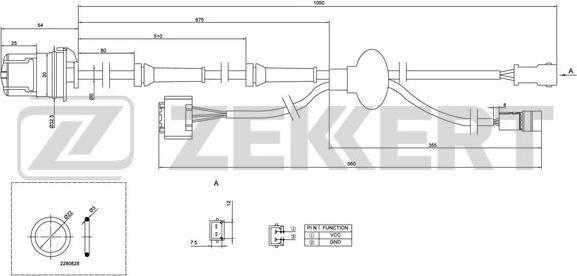 Zekkert SE-6020 - Devējs, Riteņu griešanās ātrums ps1.lv