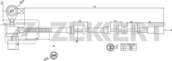 Zekkert SE-6115 - Devējs, Riteņu griešanās ātrums ps1.lv