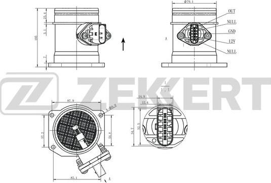 Zekkert SE-1099 - Devējs, Spiediens ieplūdes traktā ps1.lv