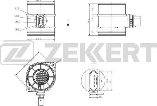 Zekkert SE-1095 - Devējs, Spiediens ieplūdes traktā ps1.lv