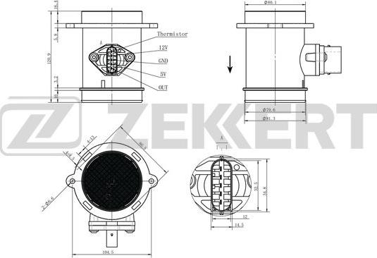 Zekkert SE-1096 - Devējs, Spiediens ieplūdes traktā ps1.lv