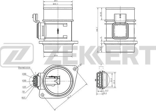 Zekkert SE-1092 - Devējs, Spiediens ieplūdes traktā ps1.lv