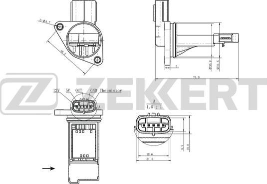 Zekkert SE-1097 - Devējs, Spiediens ieplūdes traktā ps1.lv