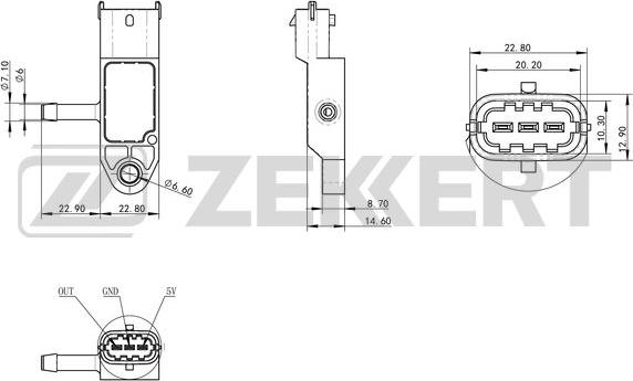 Zekkert SE-1051 - Devējs, Spiediens ieplūdes traktā ps1.lv