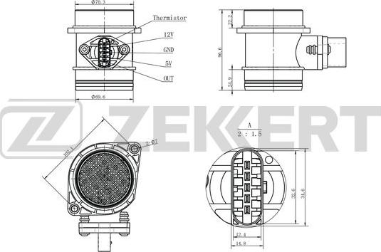 Zekkert SE-1065 - Devējs, Spiediens ieplūdes traktā ps1.lv