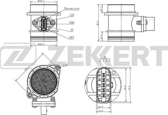 Zekkert SE-1061 - Devējs, Spiediens ieplūdes traktā ps1.lv