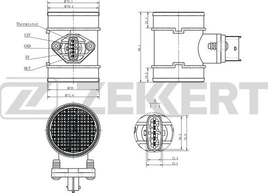 Zekkert SE-1068 - Devējs, Spiediens ieplūdes traktā ps1.lv