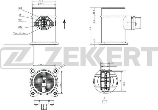 Zekkert SE-1085 - Devējs, Spiediens ieplūdes traktā ps1.lv