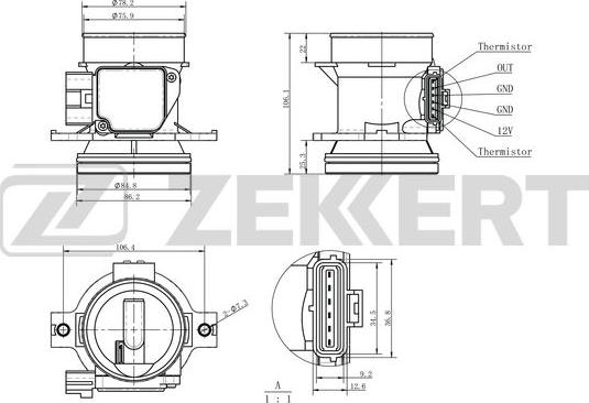 Zekkert SE-1080 - Devējs, Spiediens ieplūdes traktā ps1.lv