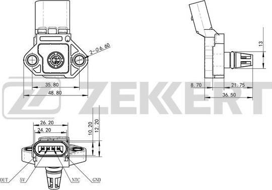 Zekkert SE-1035 - Devējs, Spiediens ieplūdes traktā ps1.lv