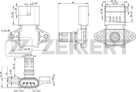 Zekkert SE-1038 - Devējs, Spiediens ieplūdes traktā ps1.lv