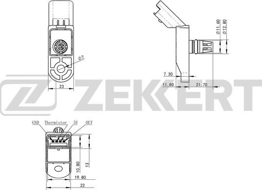 Zekkert SE-1028 - Devējs, Spiediens ieplūdes traktā ps1.lv