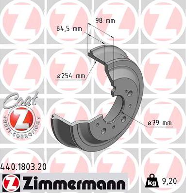 Zimmermann 440.1803.20 - Bremžu trumulis ps1.lv