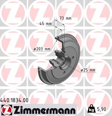 Zimmermann 440.1834.00 - Bremžu trumulis ps1.lv