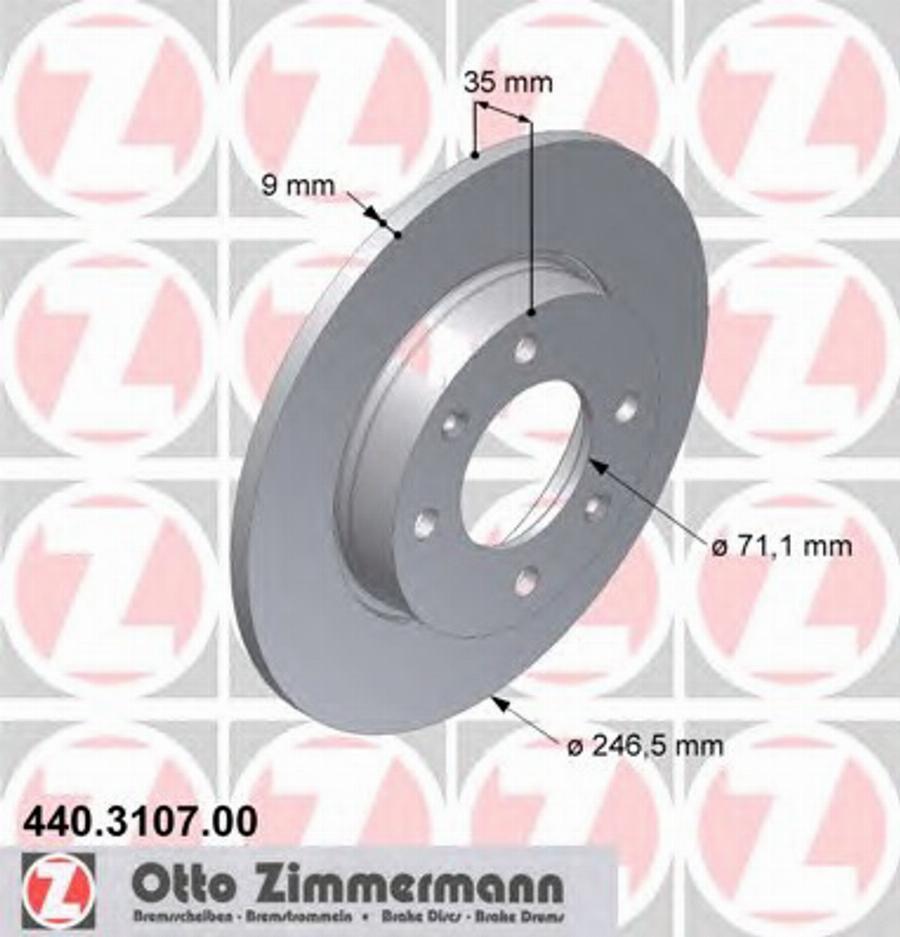 Zimmermann 440 3107 00 - Bremžu diski ps1.lv