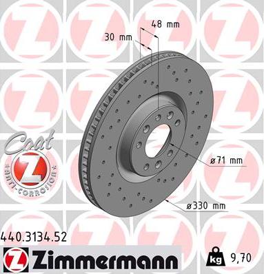 Zimmermann 440.3134.52 - Bremžu diski ps1.lv