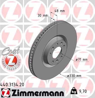 Zimmermann 440.3134.20 - Bremžu diski ps1.lv