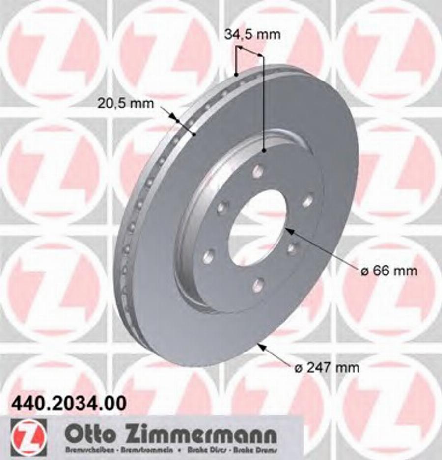 Zimmermann 440 2034 00 - Bremžu diski ps1.lv