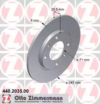 Zimmermann 440.2035.00 - Bremžu diski ps1.lv