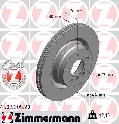 Zimmermann 450.5205.20 - Bremžu diski ps1.lv