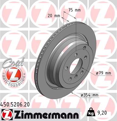 Zimmermann 450.5206.20 - Bremžu diski ps1.lv