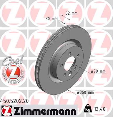 Zimmermann 450.5202.20 - Bremžu diski ps1.lv