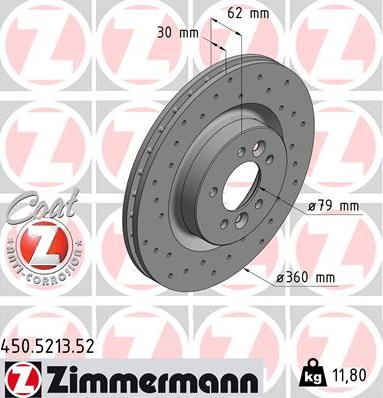 Zimmermann 450.5213.52 - Bremžu diski ps1.lv