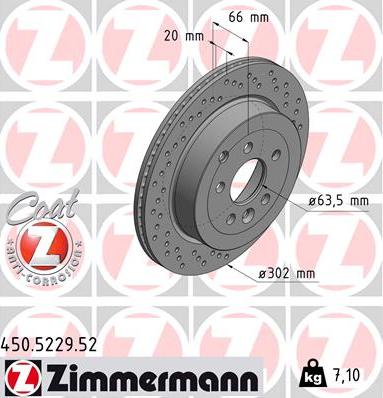 Zimmermann 450.5229.52 - Bremžu diski ps1.lv