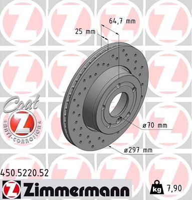 Zimmermann 450.5220.52 - Bremžu diski ps1.lv