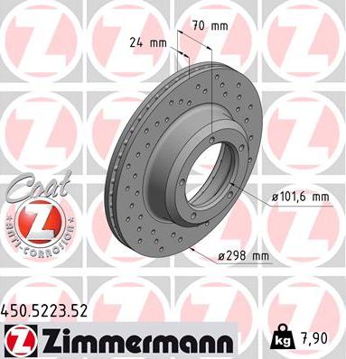 Zimmermann 450.5223.52 - Bremžu diski ps1.lv