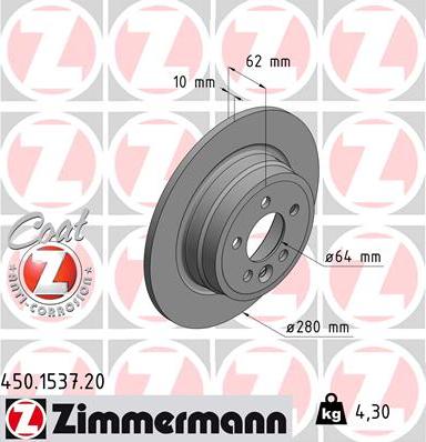 Zimmermann 450.1537.20 - Bremžu diski ps1.lv