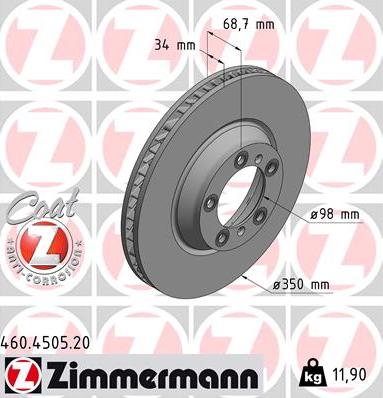 Zimmermann 460.4505.20 - Bremžu diski ps1.lv