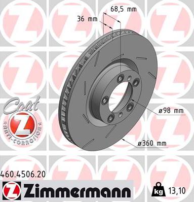 Zimmermann 460.4506.20 - Bremžu diski ps1.lv