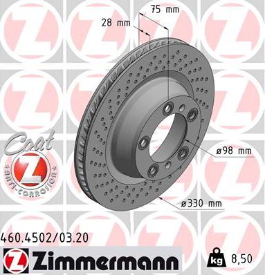 Zimmermann 460.4502.20 - Bremžu diski ps1.lv