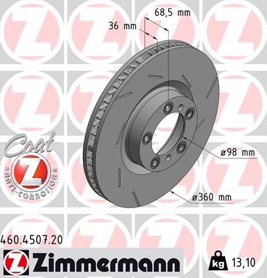 Zimmermann 460.4507.20 - Bremžu diski ps1.lv